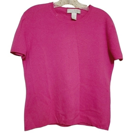 Unbranded | Women's 100% Cashmere Hot Pink Short Sleeve Sweater (Size Medium) - Picture 1 of 12